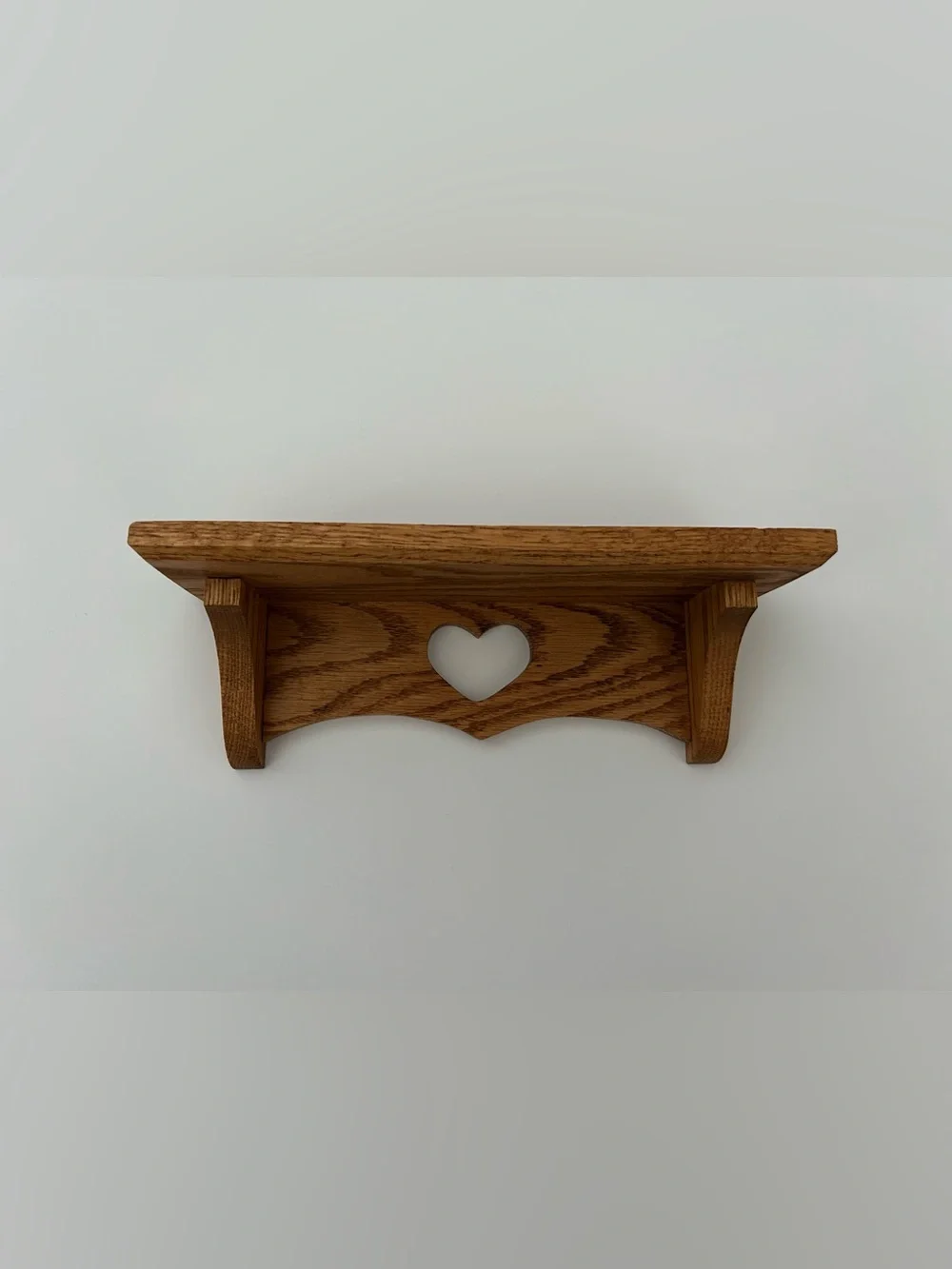 Vintage Wooden Heart Cutout Wall Shelf Hanging Cottagecore Farmhouse Decor 10”